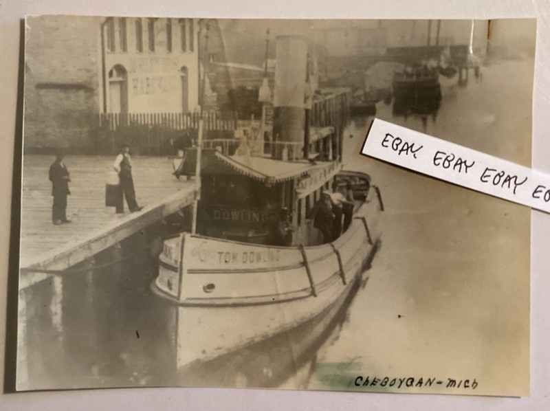 1873 TOM DOWLING TUGBOAT GREAT LAKES STEAM TUG SHIP BUILD CLEVELAND OHIO PHOTO