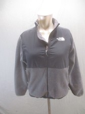 The North Face Size L Boys Gray Denali Fleece Pocket Full Zip Outdoor Jacket 484