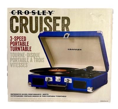 Crosley Cruiser 3 Speed Portable Turntable Vinyl Gramophone Record Player-New!