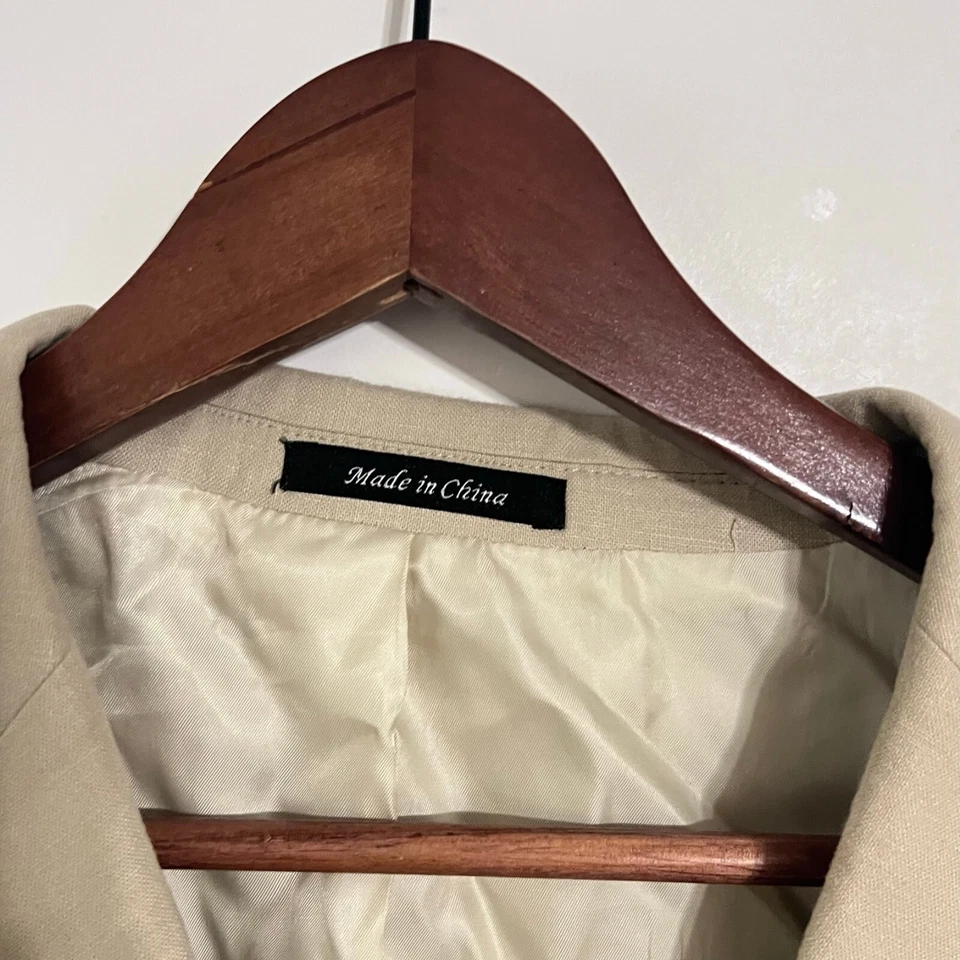 Sean John Mens Linen Rayon Jacket Blazer Size 40S Beige 3 Button Coat - Image 2 of 4