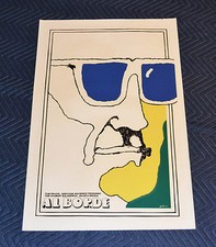 1975 Original Cuban Silkscreen Movie Poster.At the edge.Al borde.Cerebral design
