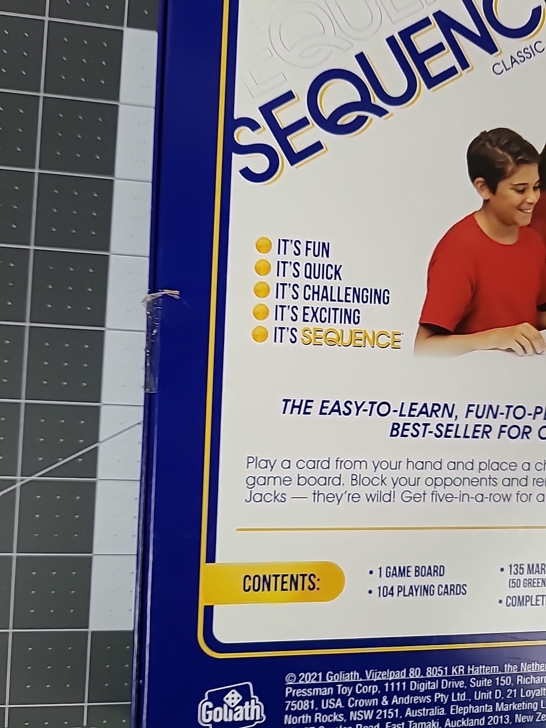 Original Sequence Board Game with Folding Board Cards and Chips Family Play New