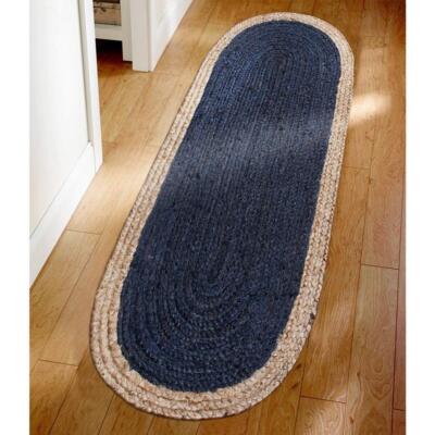 Ovaler Teppich Carpet 100% Natur Jute Vorleger Wohnzimmerteppich Carpet Rusti...
