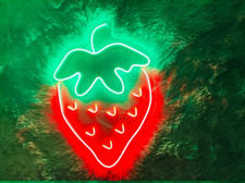 7"x10" Strawberry Fruit Flex LED Neon Sign Light Party Shop Acrylic D cor Poster