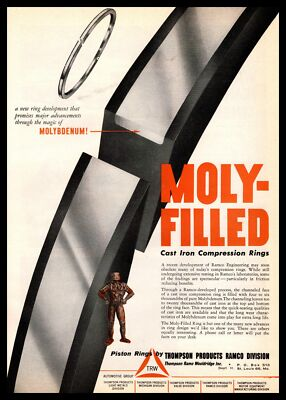 #ad #ad 1961 TRW Thompson Ramco Moly Filled Piston Rings St Louis MO Robot Print Ad $8.42