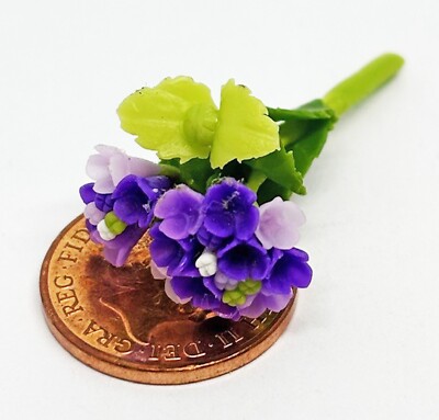 Puppenhaus Mauve Hortensie Blumen x 2 Garten Maßstab 1:12 Miniatur Tumdee