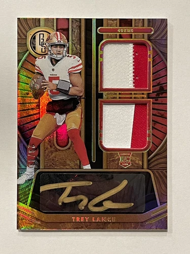 2021 Panini Gold Standard Football Trey Lance ROOKIE GOLD AUTO +PATCH #/49 49ers