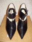 100% AUTH NEW WOMEN LOUBOUTIN CORSITA 100 KID BLACK CUTOUT BOOTIE/HEELS US 11 — photo 5