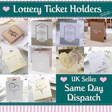10 Pack WEDDING LOTTERY TICKET / SCRATCH CARD HOLDER Wedding Favour Lotto Gift 