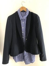 Jane Norman Ladies Navy Blue Blazer /jacket Size 14 Uk