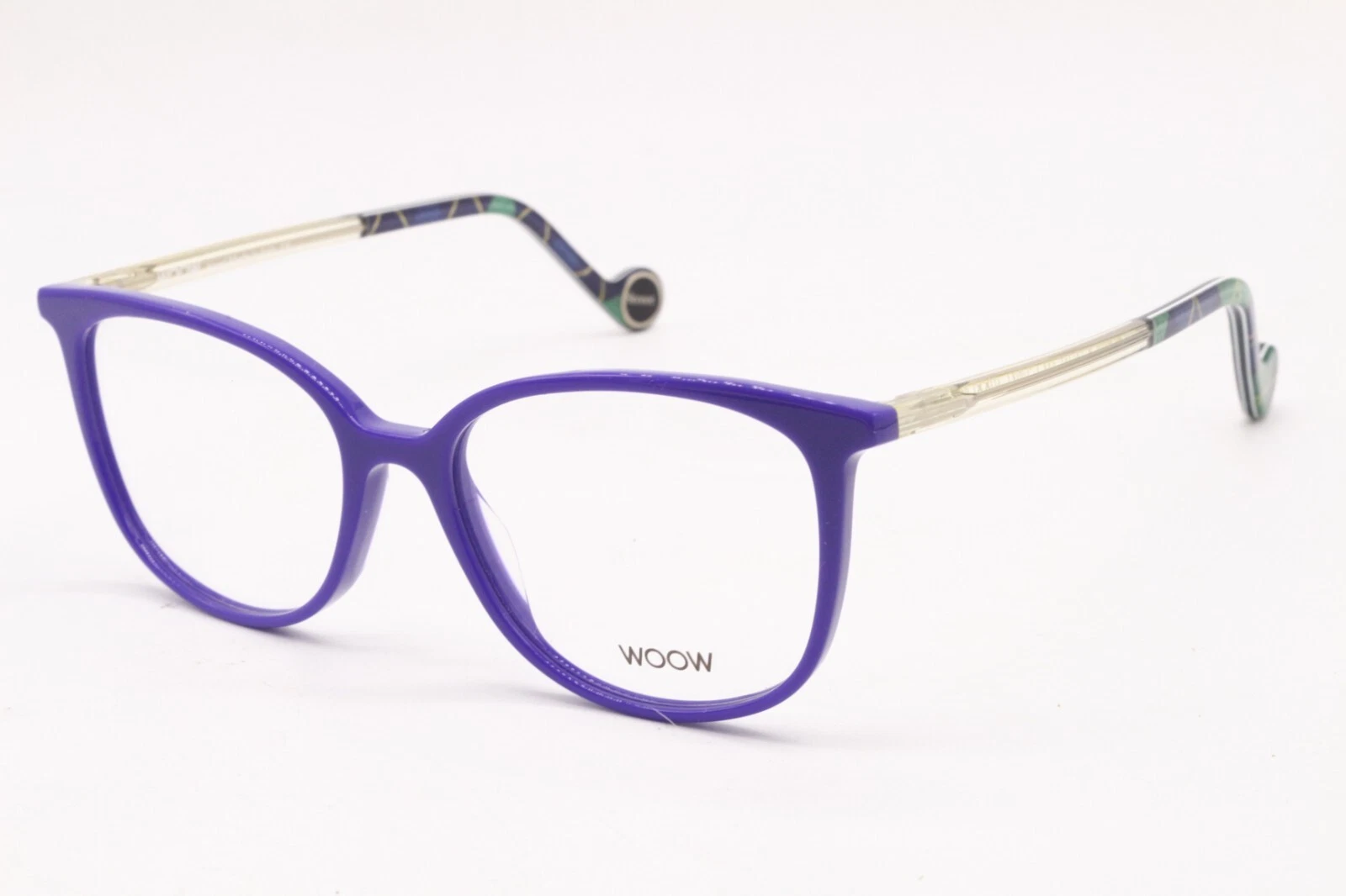 NEW WOOW OPTICAL WOOL STREET 2 COL 2047 PURPLE CRYSTAL YELLOW EYEGLASSES 54 16