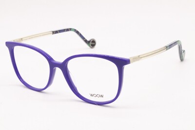 NEW WOOW OPTICAL WOOL STREET 2 COL 2047 PURPLE CRYSTAL YELLOW EYEGLASSES 54-16