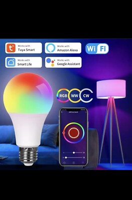 Tuya Smart Wifi LED Light Bulbs 220V 110V 10W 15W 20W E27 Alexa LED Lamp RGB Sma