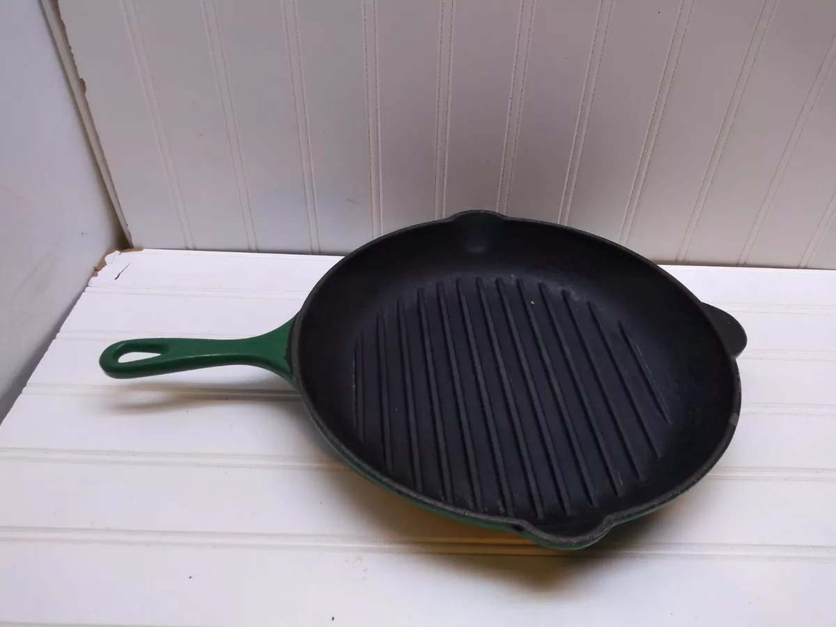 Le Creuset 24 Green Enameled Cast Iron 10 Griddle Skillet Grill