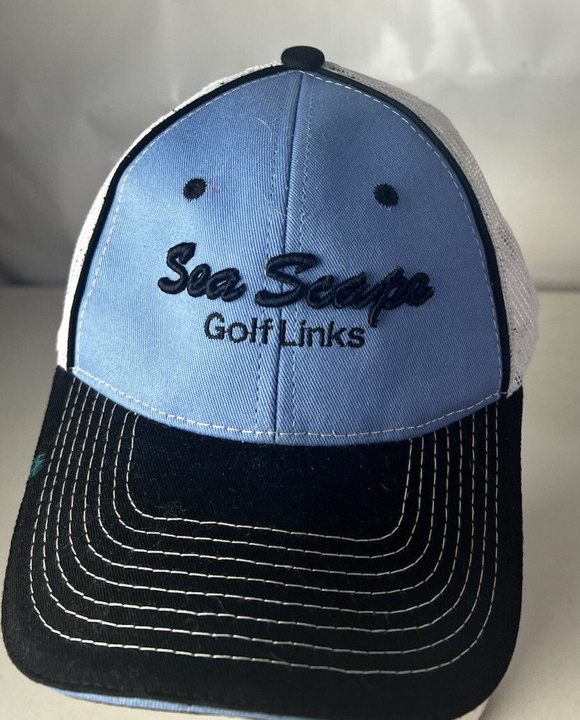 SEA SCAPE Golf Links Hat Cap Strapback Kitty Hawk North Carolina Mesh