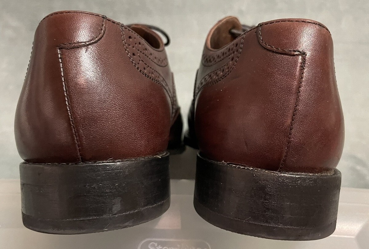 E. T. Wright Mens Dress Shoes Leather Wingtip Brown Lace Up  display picture 2