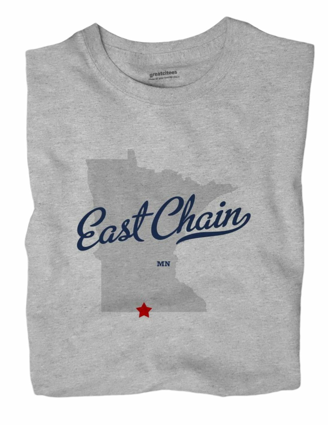 East Chain Minnesota MN TShirt MAP eBay