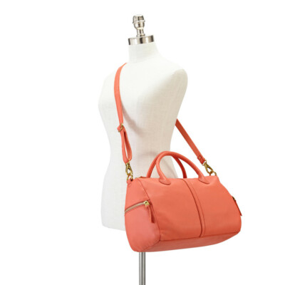 NWT Fossil Erin Pink Leather Satchel Shoulder Crossbody Bag New