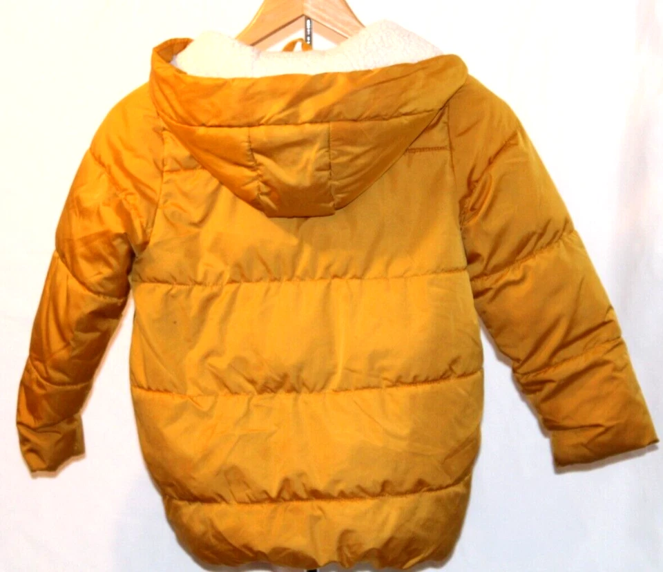 Antiguo abrigo acolchado dorado azul marino para niños talla S 6-7 resistente al agua cremallera bolsillo a presión Foto 2 de 4