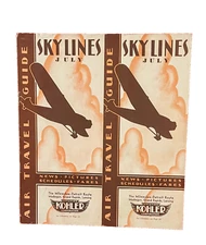 Sky Lines  Air travel Guide  Magazine  July 1932 . . Advertising ~ Schedules