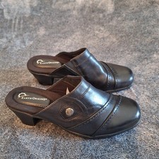 Earth Origins Mule Clog Kira Shoes Womans 9.5 Blk Slip On Vegan Leather Comfort