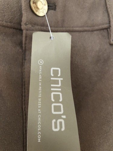 Chico's die ultimative Passform Kunstleder schmale Hose Taos taupe Größe 0,5 neu mit Etikett - Bild 3 von 9