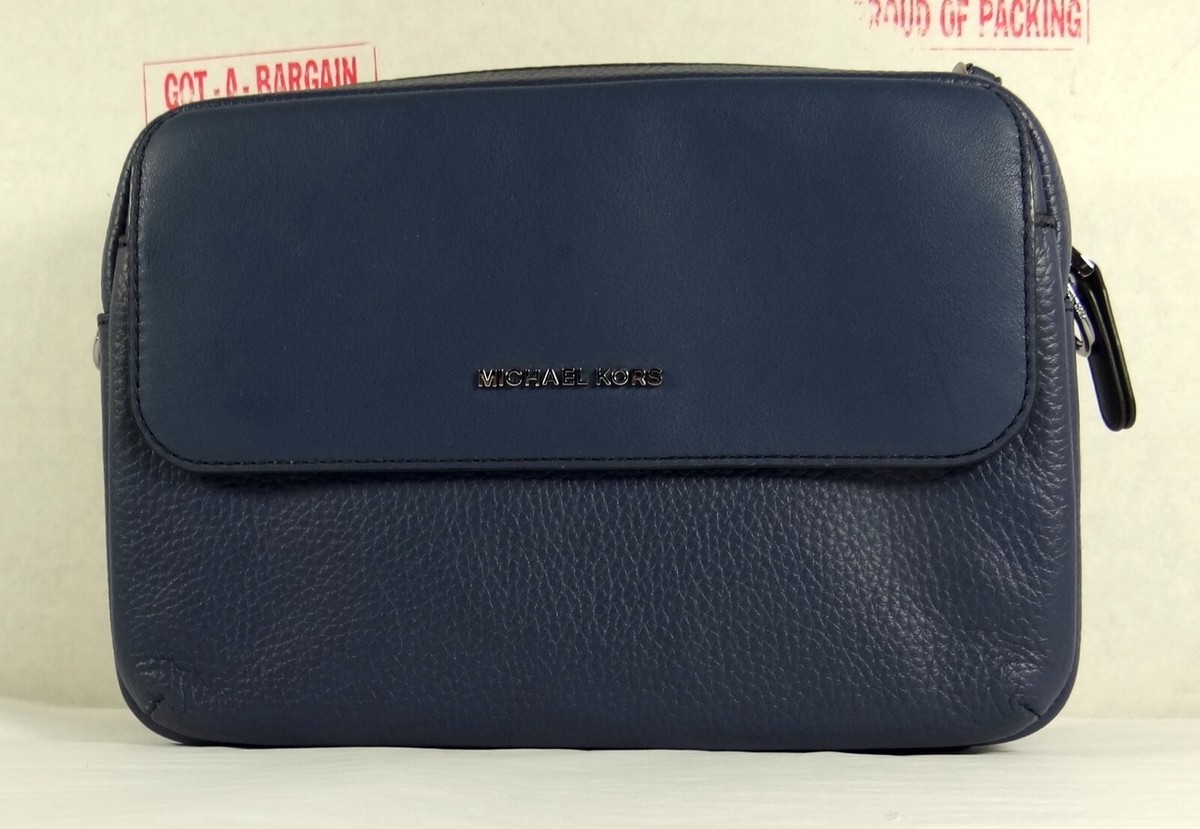 Michael Kors Hudson Blue Denim Pebbled Leather Utility Michael Kors Hudson Blue Denim Pebbled Leather Utility
