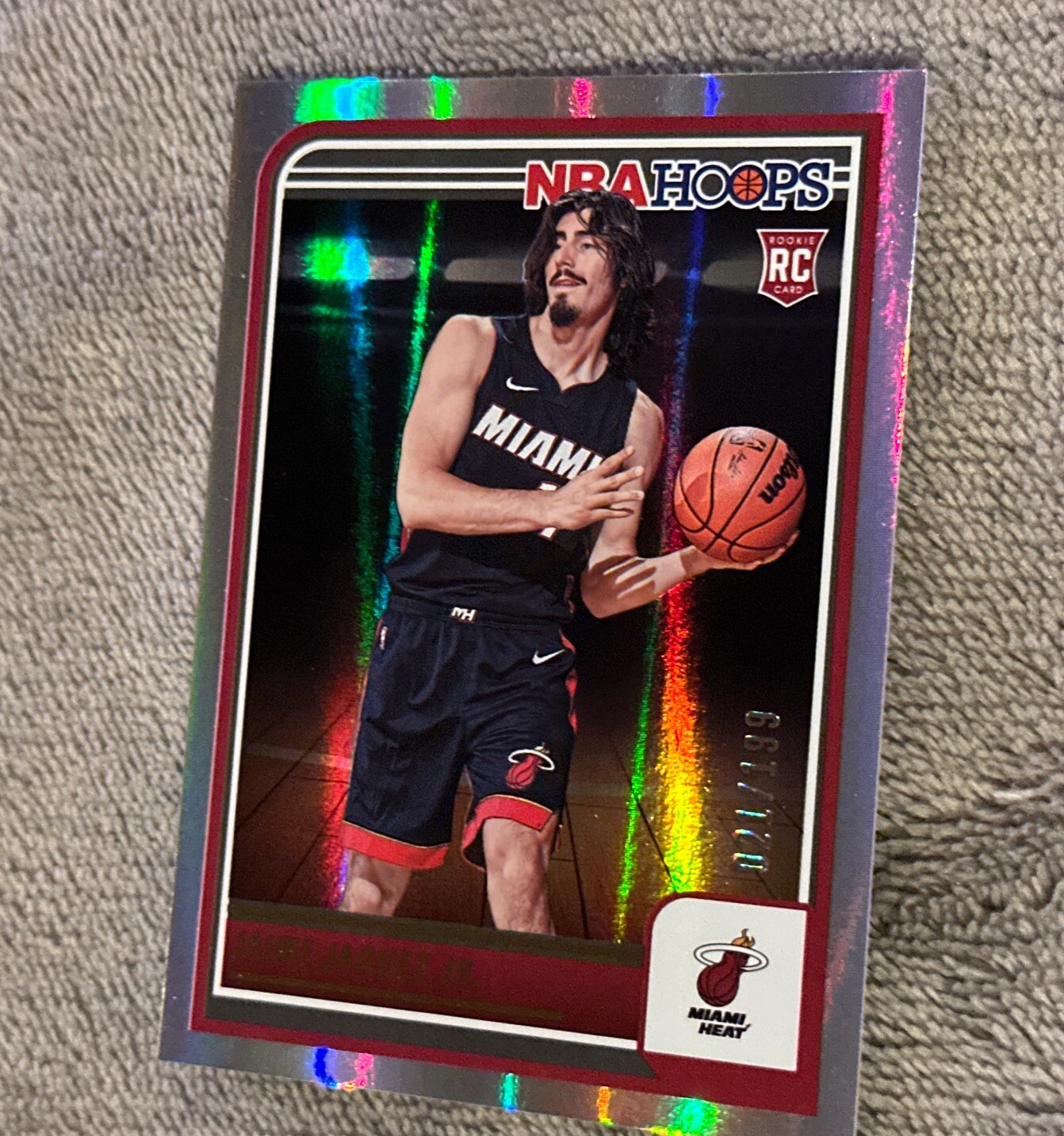 2023-24 Panini NBA Hoops JAIME JAQUEZ JR. HOLO SILVER /199 ROOKIE Miami Heat 249