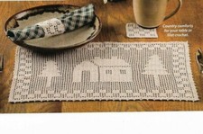 CABIN PLACE MAT SET COASTER HOME DECOR CROCHET PATTERN INSTRUCTIONS