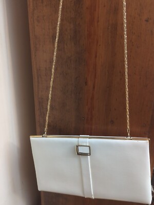 Oroton White Leather Shoulder Clutch Vintage Bag Made In Japan 25 X 14 cm  Australia