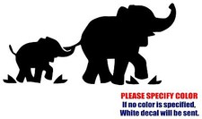 Elephant With Baby Decal Sticker JDM Funny Vinyl Car Window Bumper Laptop 7"