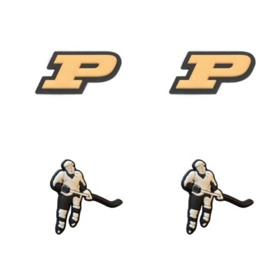 NCAA Purdue Boilermakers Team For Crocs Shoe Charms Jibbitz - 4 Pieces