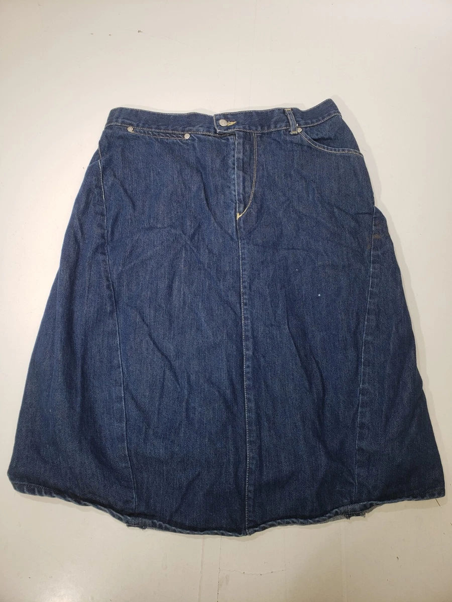 Vtg 90s Levi s Womens Red Tab Flat Front Pleated Back Knee Length