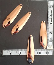 COPPER  Plated Thin Smooth 3 1/4" Flutter Spoon Blanks .016 Walleye Candy
