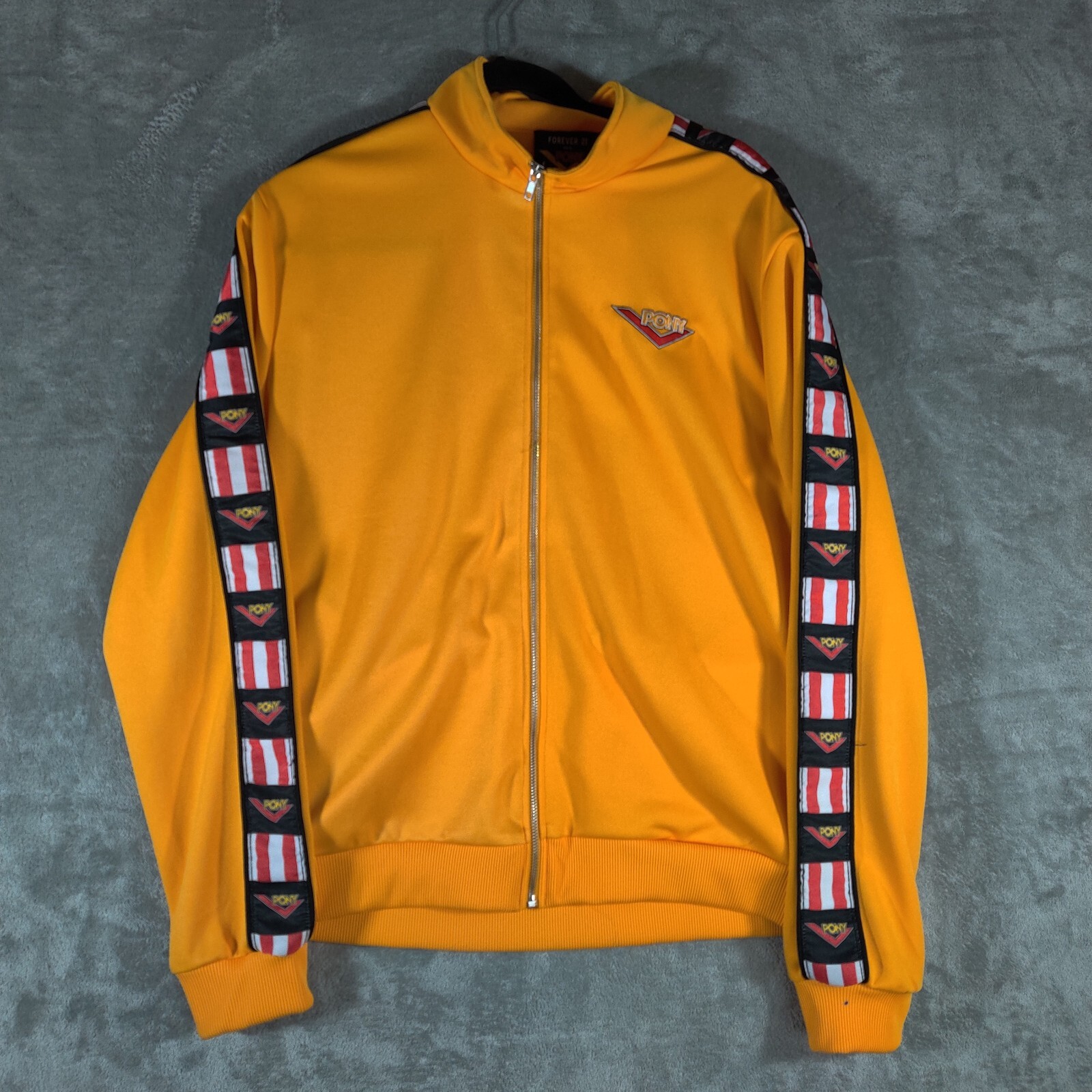 Felpa pony uomo media gialla forever 21 stile anni 80 felpa giubbino