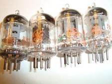 Four 5654 6AK5 Tubes, GE, Red Label, TipTop Ratings, Save on Combined Shipping
