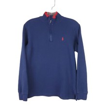 Polo Ralph Lauren Pullover Sweater Boys Large 14-16 Blue Long Sleeve Mock Neck