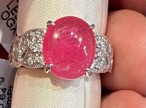 A Gorgeous 4.99ct Burmese Burma Ruby & Diamond Platinum Ring - Picture 3 of 10