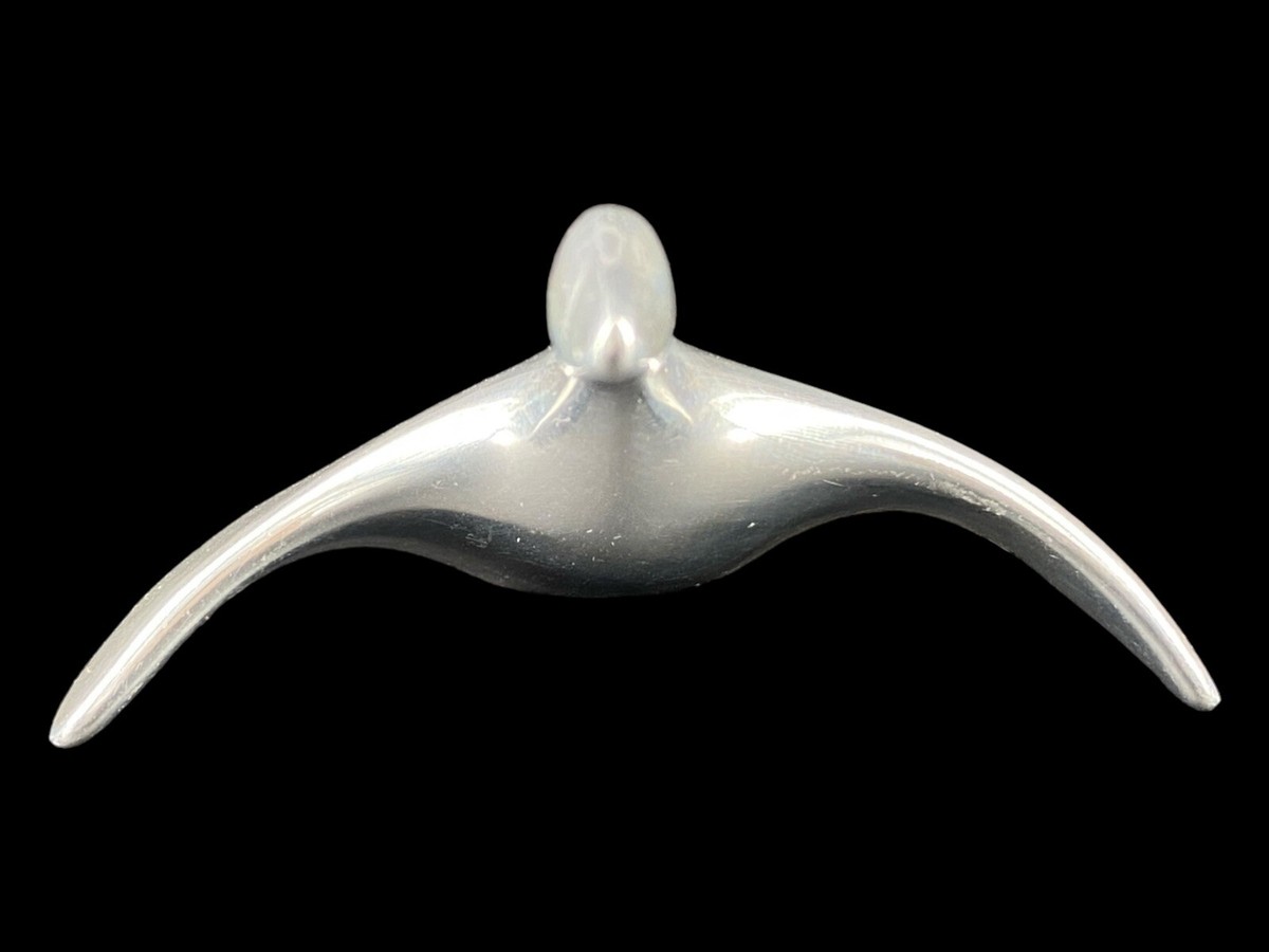 Signed Hoselton Canada 114 Aluminum Swan Goose Duck Modernist Mini