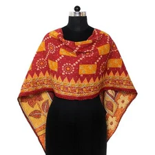 Cotton Kantha Scarf Head Wrap Stole Dupatta Hand Quilted Beauty Headband Ah