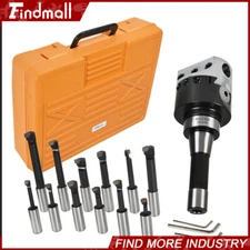 3" Boring Head With R8 Shank and 12Pcs 3/4" Carbide Boring Bar Set For Milling