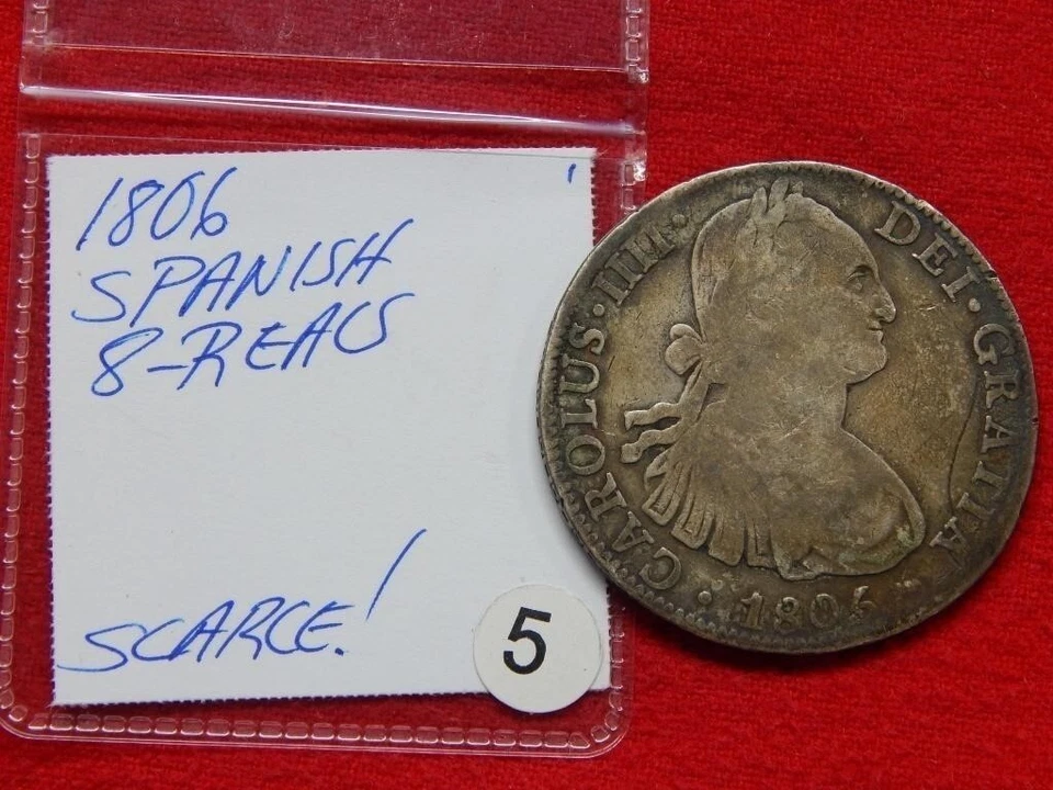 1806 Mexico Charles IIII Silver 8 Reales Pillars & Globe ~ Free USA Shipping - Image 3 of 4