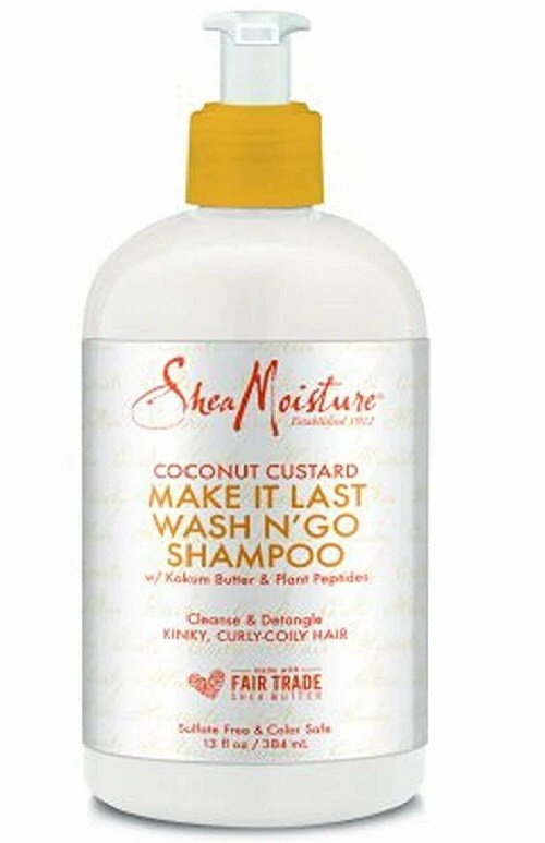 Shea Moisture Coconut Custard MAKE IT LAST WASH N GO Shampoo