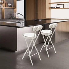 Bar Stool Folding Padded Seat Pu Cushion Barstool For Indoor Restaurant Cafe