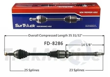 For Ford Fiesta 11-13 Stand Trans Front Pass Right CV Axle Shaft SurTrack FD8286