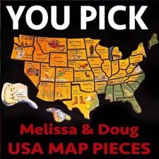 YOU PICK Replacement STATES Melissa  Doug Deluxe Wood America USA Map Puzzle