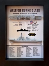 US Navy Arleigh Burke Class Missile Destroyer Display Box, 5.75" x 7.75", Black