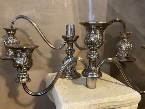REDUCED, VICTORIAN ROSE, BY INTERNATIONAL SILVER, CANDELABRA - Picture 4 of 15