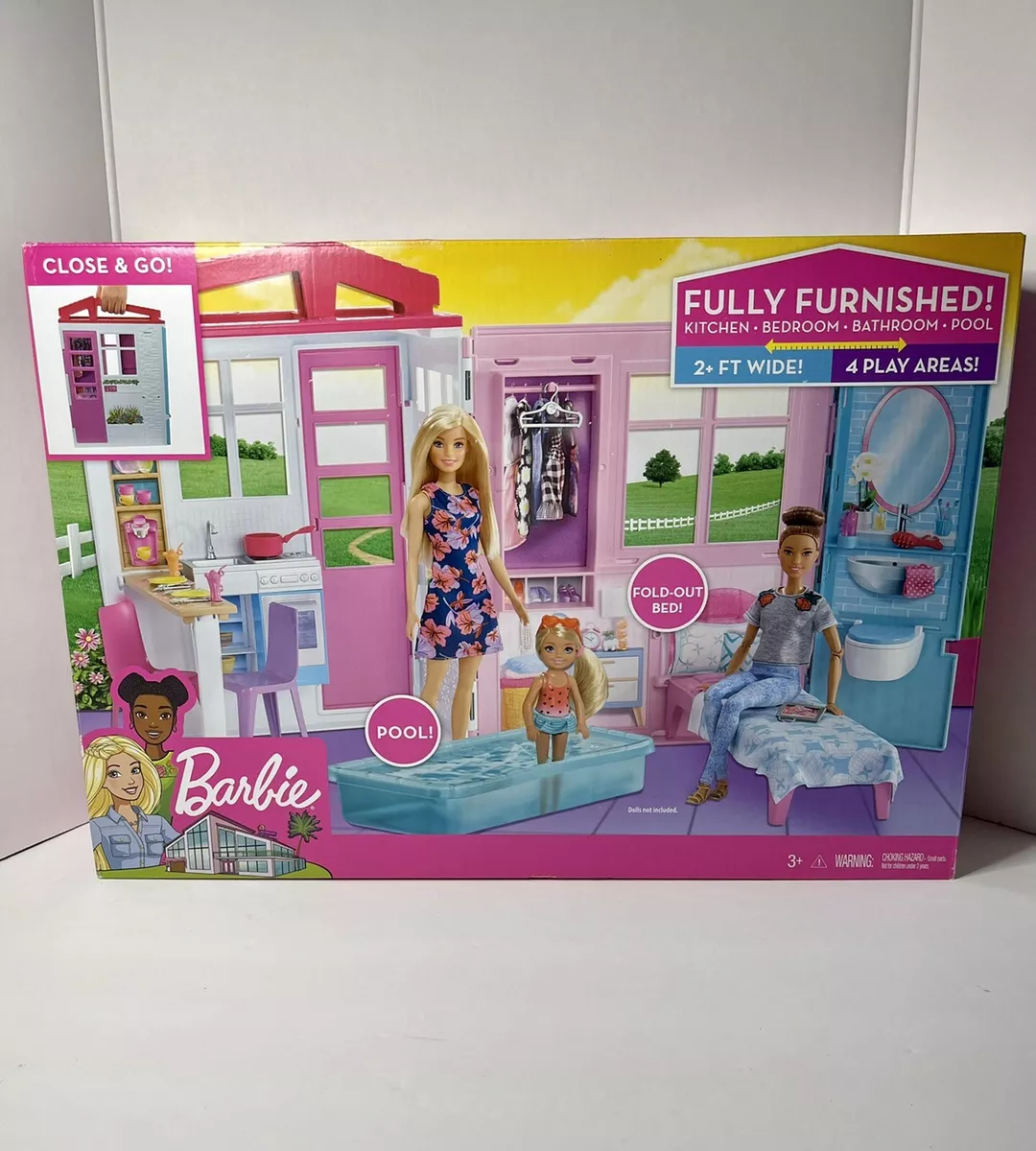 Barbie Estate Fully Furnished Close & Go House with Themed Accessories 