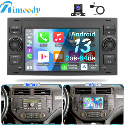 64G Android 13 Autoradio Carplay GPS Nav WIFI Für Ford Focus C-Max 2005-2010+Cam